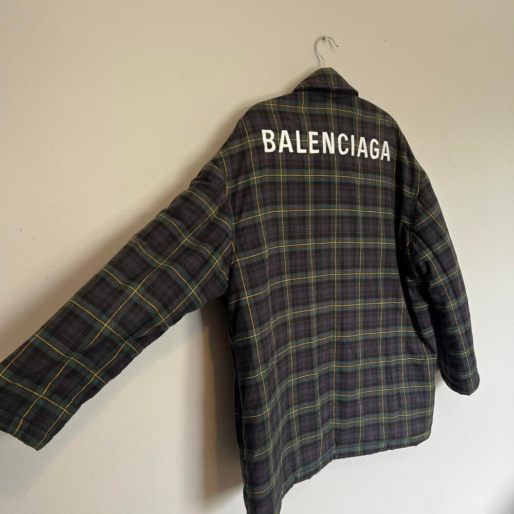 Balenciaga flannel padded puffer jacket